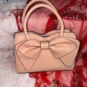 Adorable Blush Pink Bow Shoulder Bag